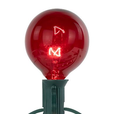 Northlight 10ct Red Globe Christmas Patio Lights with 9' Green Wire