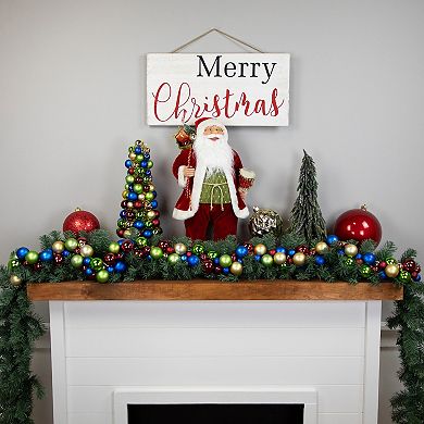 Northlight Multi-Color Shatterproof Ball Christmas Tree with Tinsel