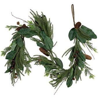 Northlight 6-ft. Unlit Mixed Foliage Christmas Garland with Pine Cones and Berries