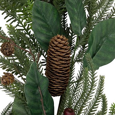 Northlight 6-ft. Unlit Mixed Foliage Christmas Garland with Pine Cones and Berries