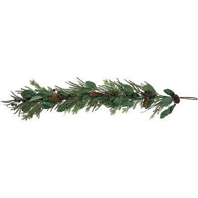 Northlight 6-ft. Unlit Mixed Foliage Christmas Garland with Pine Cones and Berries