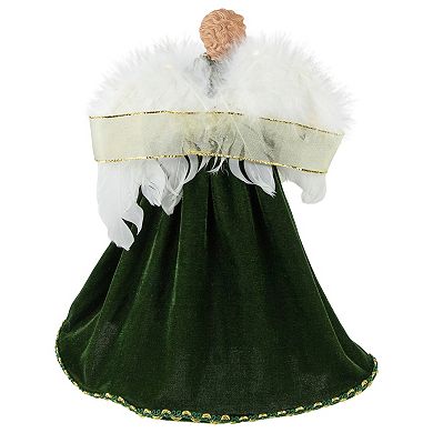 Northlight 14-in. Green and Gold Angel with Lighted Wings Christmas Tree Topper
