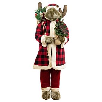 Northlight Moose Santa Claus Standing Christmas Figure