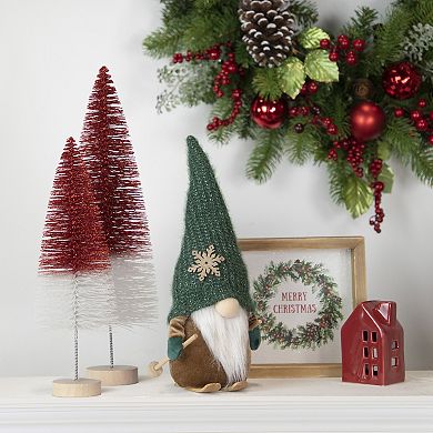 Northlight 12.5-in. Skiing Gnome with Green Knit Hat Christmas Decoration