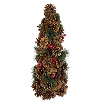 Northlight 19 in Pine Cone and Berries Christmas Tree Tabletop Decoration