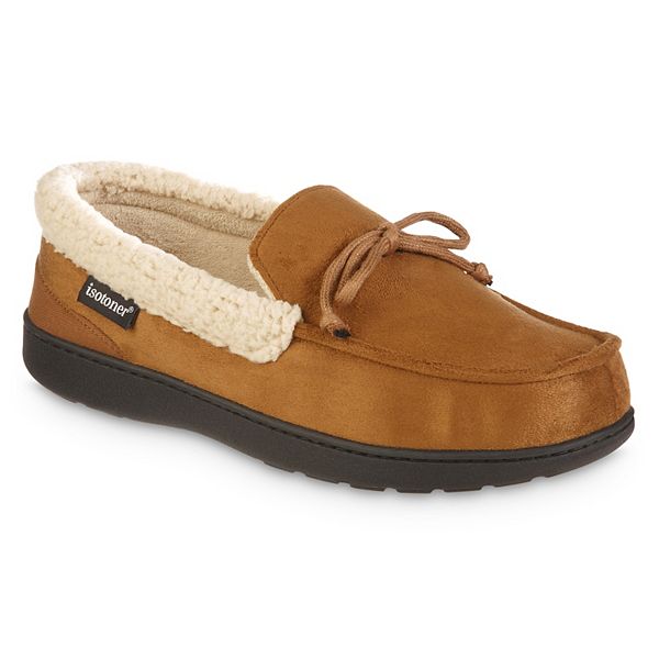 isotoner Gel Infused Memory Foam Vincent Men's Moccasin Slippers - Cognac (XXL)