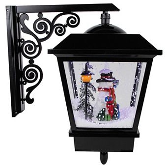 Northlight 17.75 in Lighted and Musical Wall Mounted Snowing Christmas Street Lamp
