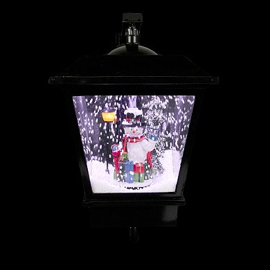 Northlight 17.75-in. Lighted and Musical Wall Mounted Snowing Christmas Street Lamp