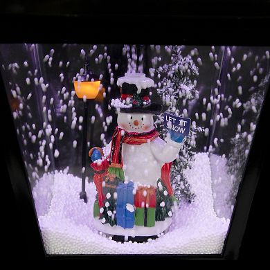 Northlight 17.75-in. Lighted and Musical Wall Mounted Snowing Christmas Street Lamp