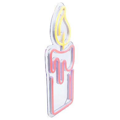 Northlight 12-in. Red LED Lighted Neon Style Red Candle Christmas Window Decor