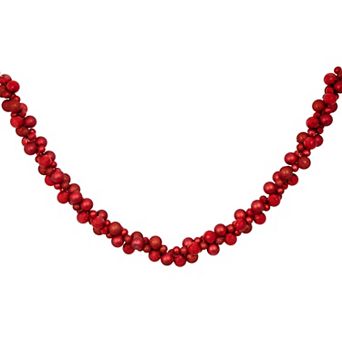 Northlight 6-ft. Red 3-Finish Shatterproof Ball Christmas Garland