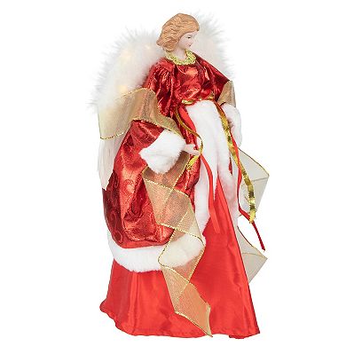 Northlight 14-in. Red and White Angel with Lighted Wings Christmas Tree Topper