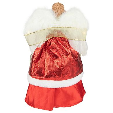 Northlight 14-in. Red and White Angel with Lighted Wings Christmas Tree Topper