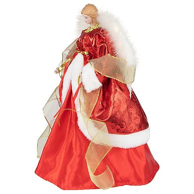 Northlight 14-in. Red and White Angel with Lighted Wings Christmas Tree Topper