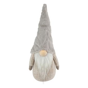 Northlight 10 in Lighted Nose and Plush Hat Tabletop Christmas Gnome Decoration