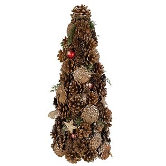 Northlight 17 in Pinecone and Berry Christmas Cone Tree Tabletop Decoration