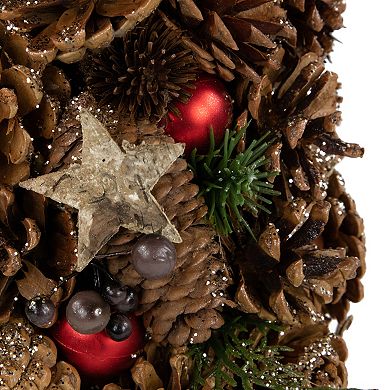 Northlight 17-in. Pinecone and Berry Christmas Cone Tree Tabletop Decoration