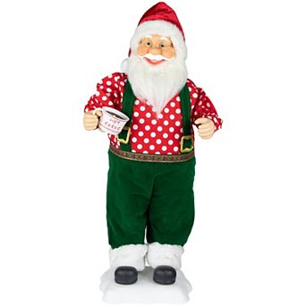 Northlight 24 in Animated & Musical Santa Claus with Hot Cocoa Christmas Decoration