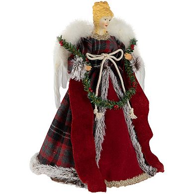 Northlight 16-in. Red & Plaid Angel Christmas Tree Topper