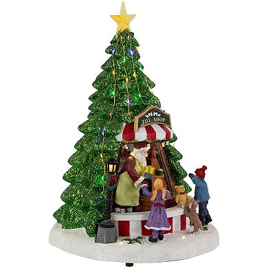 Northlight 13-in. LED Animated & Musical Santa's Toy Shop Christmas Village Display