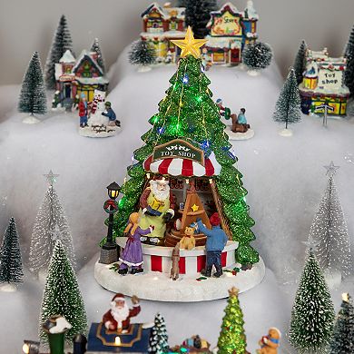 Northlight 13-in. LED Animated & Musical Santa's Toy Shop Christmas Village Display