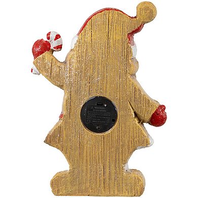 Northlight 15-in. LED Gingerbread Santa Claus with Candy Cane Christmas Figure