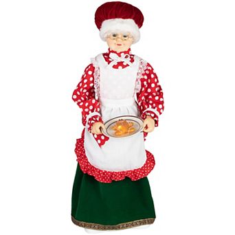 Northlight 24 in Animated & Musical Mrs. Claus with Gingerbread Cookie Christmas Figure