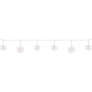 Northlight 8.5-ft. 150 Count White Snowflake Icicle Christmas Lights