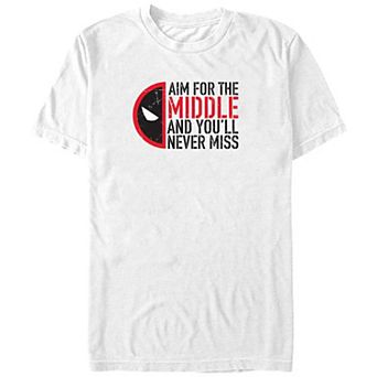 Big & Tall Marvel Deadpool Aim For The Middle And You'll Never Miss Graphic Tee