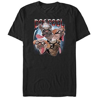 Big & Tall Marvel Deadpool & Wolverine Dogpool Faces Graphic Tee