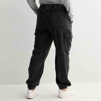 Juniors' Plus Size SO® High-Rise Tencel Cargo Jogger Pants