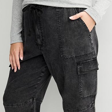 Juniors' Plus Size SO® High-Rise Tencel Cargo Jogger Pants