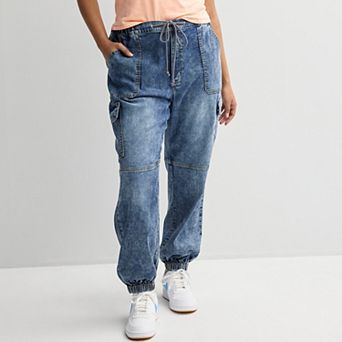 Juniors' Plus Size SO® High-Rise Tencel Cargo Jogger Pants
