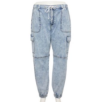 Juniors' Plus Size SO® High-Rise Tencel Cargo Jogger Pants