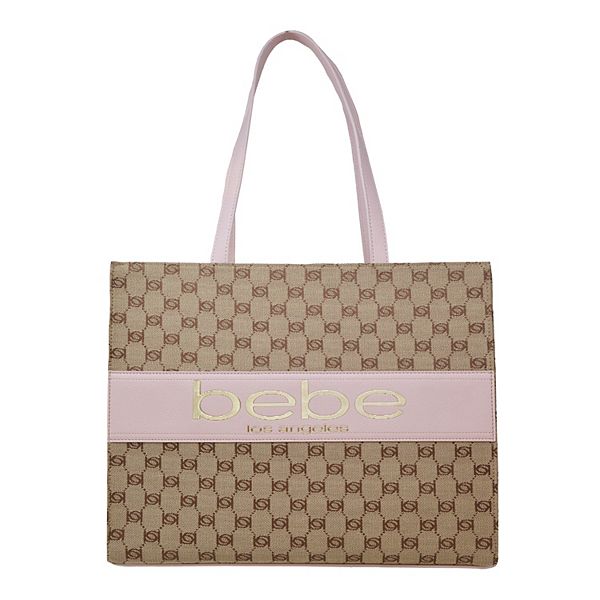 bebe Serena Large Jacquard Tote Bag - Powder Pink