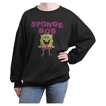 Juniors' Nickelodeon SpongeBob SquarePants Excited Oversized Graphic Pullover