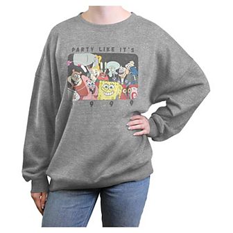 Juniors' Nickelodeon SpongeBob SquarePants Party Like It's 1999 Oversized Graphic Pullover