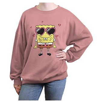 Juniors' Nickelodeon SpongeBob SquarePants Heart Shape Sunglasses Oversized Graphic Pullover
