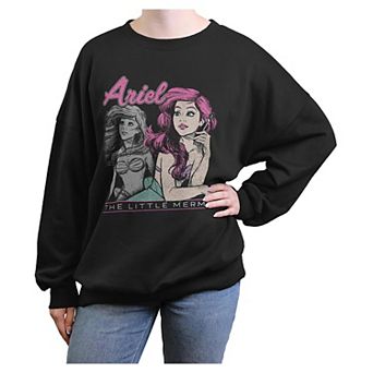 Disney's The Little Mermaid Ariel 90s Style Juniors' Oversized Graphic Pullover