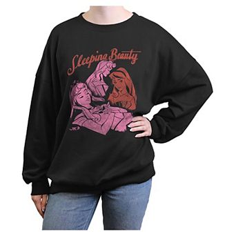Disney's Sleeping Beauty Aurora Profiles Juniors' Oversized Graphic Pullover
