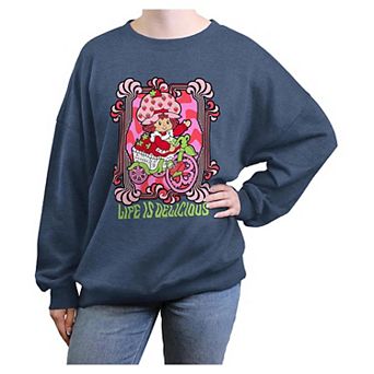 Juniors' Strawberry Shortcake Life Is Delicious Oversized Graphic Pullover