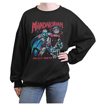 Juniors' Star Wars The Mandalorian Bounty Hunter Oversized Graphic Pullover