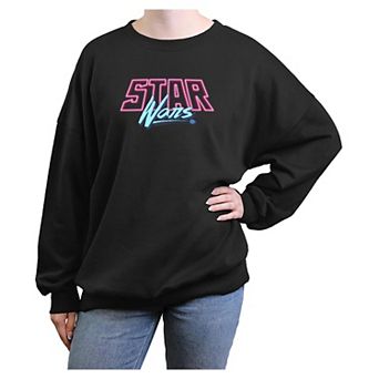 Juniors' Star Wars Neon Sign Oversized Graphic Pullover