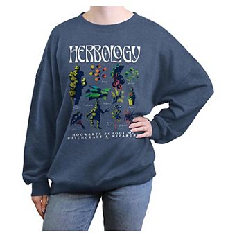 Juniors' Harry Potter Herbology Sheet Oversized Graphic Pullover