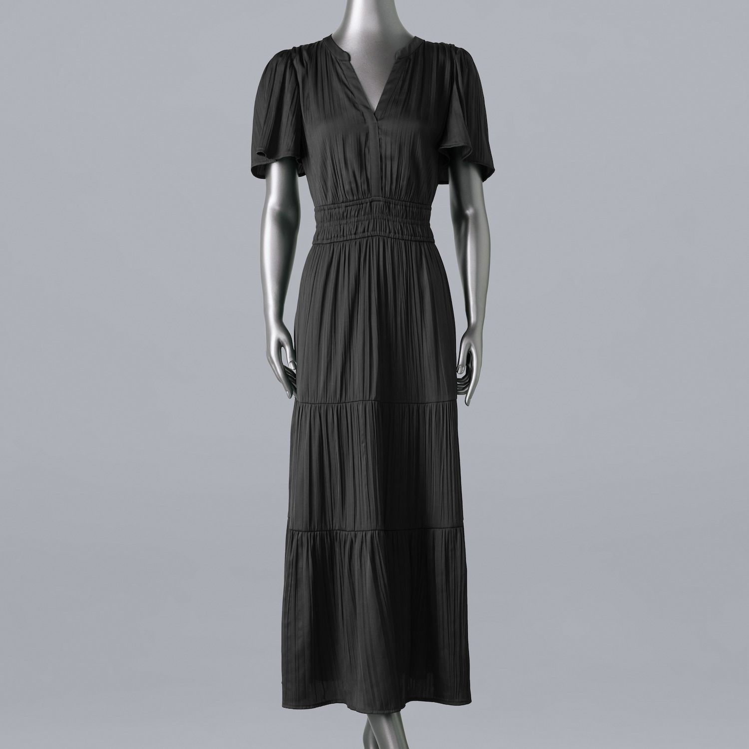 Женские платья Simply Vera Vera Wang Short Sleeve Maxi Dress