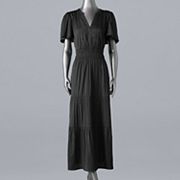 ladies black tiered dress Velvi - Miriam Tiered Maxi Dress - Black