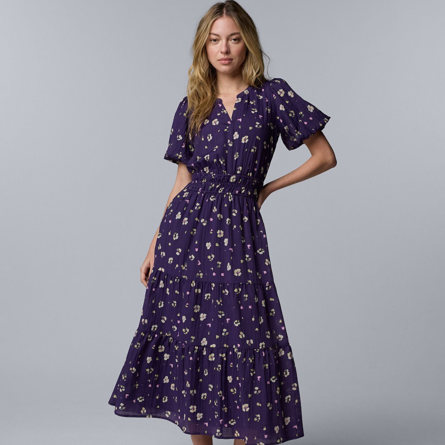 vera wang beach dresses Women's Simply Vera Vera Wang Shirred Neck Maxi Dress