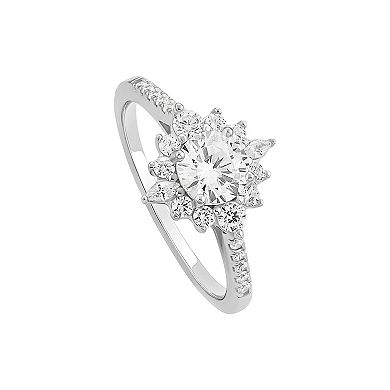 PRIMROSE Sterling Silver Cubic Zirconia Band Ring