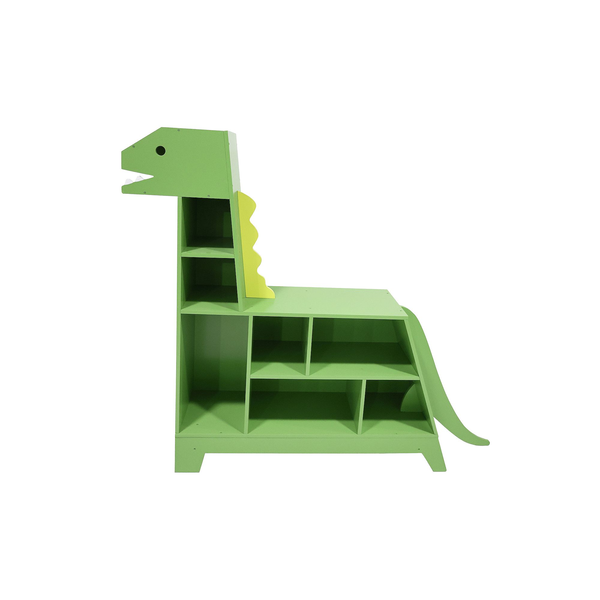 Teamson Kids Dinosaur Bookcase Toy Organizer, Green