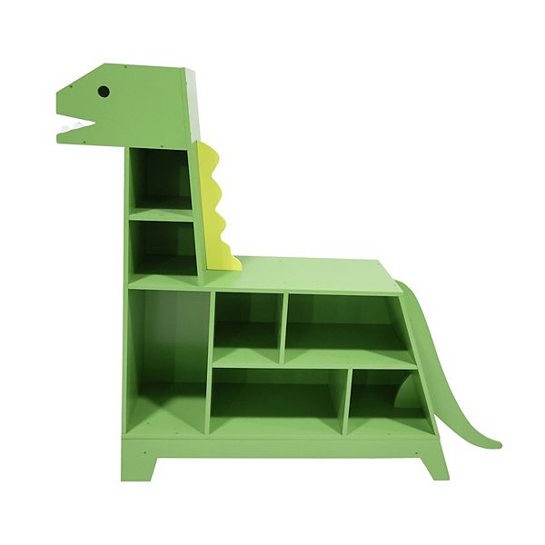 Teamson Kids Dinosaur Kids' Bookcase and Toy Organizer Green